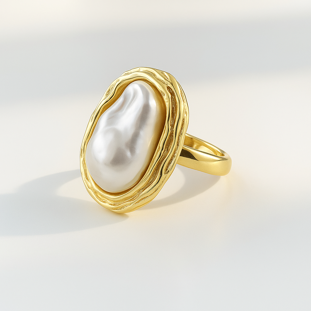 Bague Or perle naturelle